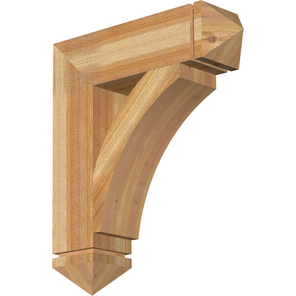 Ekena Millwork Thorton Arts & Crafts Rough Sawn Bracket, Western Red Cedar, 6"W x 24"D x 28"H BKT06X24X28THR03RWR - main